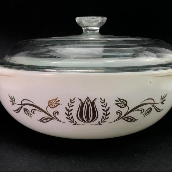 Vintage Floral Glass Lid Bowl